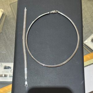 Silver Necklace and Bracelet Set omega